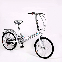 L.HPT 20-inch Folding bike 6-speed Cycling Commuter Foldable bicycle Women's adult student Car bike Lightweight aluminum frame Shock absorption-E 110x160cm(43x63inch)
