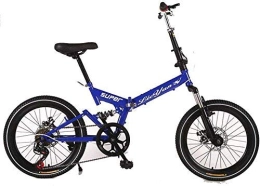 L.HPT Folding Bike L.HPT 20-Inch Folding Speed Bicycle - Adult Folding Bicycle - Folding Bicycle for Men And Women Students Damping Shifting Disc Brakes, Red (Color : Blue)