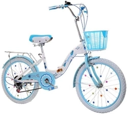 L.HPT Bike L.HPT Foldable Men And Women Folding Bike - Children's Bicycle 18 / 20 / 22 Inch 6-14 Years Old Student Car Female Speed Folding Self-Driving Bicycle Speed City Bicycle, blueshifting, 20inches