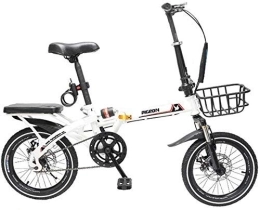 L.HPT Folding Bike L.HPT Foldable Men And Women Folding Bike - Mountain Bike Adult Double Shock Off-Road Off-Road Male And Female Students Fast Cycling, Black, 20inches (Color : White, Size : 16inches)