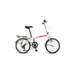LANSHAN Folding Bike LANSHAN 20 Inch 7-speed High Carbon Steel Bow Back Frame Fashion Casual Folding Bike Men And Women Commuter Car Student Shift Bicycle White Red (Color : White Red, Size : 20 Inch)