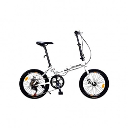 LANSHAN Bike LANSHAN Phoenix Folding Bicycle 20 Inch High Carbon Steel 7 Speed Double Disc Brakes For Men And Women Z350 White (Color : White, Size : 20 Inch)