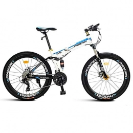 LBWT Bike LBWT Folding Mountain Bike, Adult Off-Road Bicycles, 26 Inches Spoke Wheels, 21 / 27 Speed Steel Frame, Gifts (Color : White, Size : 21speed)