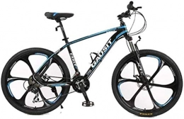 LBWT Bike LBWT Folding Mountain Bike, Unisex 26Inch Portable Bicycle, Aluminum Frame, 24 / 27 / 30 Speeds, 6-Spoke Wheels, With Disc Brakes And Suspension Fork (Color : Blue, Size : 24 Speed)