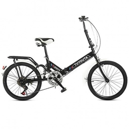LBWT Bike LBWT Folding Sports Mountain Bike, 6 Speed City Road Bicycle, 20 Inches Wheels, Damping, Sports / Leisure / Cycling / Travel, Gifts (Color : Black)