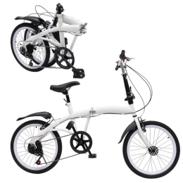 LEEAMHOME Folding Bike LEEAMHOME 20 Inch Folding Bike, 7 Speed Folding Bikes for Adults, Strong Carbon Steel Folding Bicycle for Men & Women, Height Adjustable Outdoor Mountain Bike| UK Stock