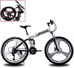 Legou Folding Bike Legou Mountain Bike Bicycle Adult Folding 26 Inch Double Shock-Absorbing Off-Road Speed Racing Boys And Girls Bicycle, for Man, Woman, City, Aerobic Exercise, Endurance Training / White