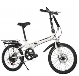 GHGJU  Leisure Bicycles 20-Inch Shift Folding Bike Adult Corporate Gift Car Biking Cross Country Bike, White-20in