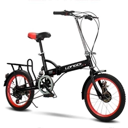 LFANH Bike LFANH 20 Inch Bicycle Lightweight Folding Bike, Variable Speed Outroad Mountain Bike, Portable ​​City Folding Compact Bicycle, Road Female Bike for Adults Men And Women Or Child, Black