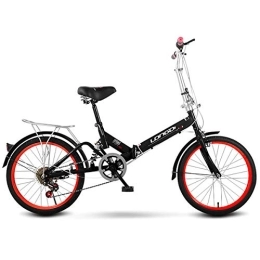 LFANH Folding Bike LFANH Folding Bike City Bike, 20" Road Bikes Commuter Bike Portable City Folding Compact Bicycle for Man, Woman, Child One Size Fits All 6Speed, Black