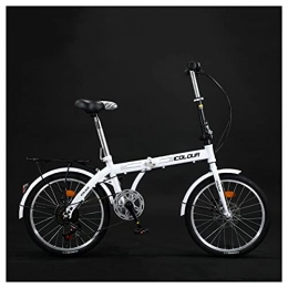 LHQ-HQ Folding Bike LHQ-HQ 20 Inch Lightweight Foldable Bike 7-Speed Folding Bicycles Dual Disc Brakes Commuters Bikes for Adults Students Urban City Bike, C