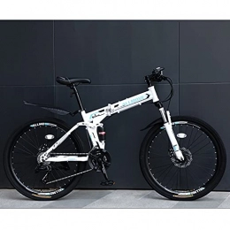 LHQ-HQ Bike LHQ-HQ 26 Inch Foldable Mountain Bike for Adult, 24 Speed Professional MTB Folding Bike, Dual-Suspension, High-Carbon Steel Frame, Dual Disc Brake, B