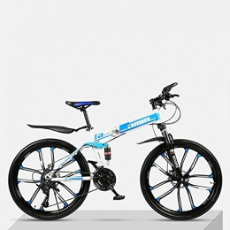 LHQ-HQ Bike LHQ-HQ Folding Mountain Adult Bike 30 Speed Loading 150Kg Dual-Suspension 26" Wheel Suitable for Height 5.2-6Ft, A