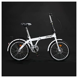 LHQ-HQ Bike LHQ-HQ Lightweight Foldable Bike 20 Inch Single-Speed Folding Bicycles Dual Disc Brakes Commuters Bikes for Adults Students Urban City Bike, C
