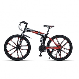 LHQ-HQ Bike LHQ-HQ Mountain Bike 21 Speed Dual Suspension Folding Bike Dual Disc Brake MTB Bicycle 26"For Height 5.2-6Ft, B