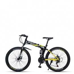 LHQ-HQ Bike LHQ-HQ Mountain Bike Dual Suspension 24 Speed Folding Bike Dual Disc Brake MTB Bicycle 26"For Height 5.2-6Ft, C