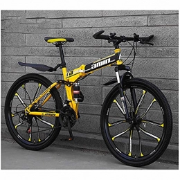 LHQ-HQ Bike LHQ-HQ Mountain Bike for Men&Women 26'' Wheels 27 Speed High-Carbon Steel Folding Bikes 10 Spoke Wheel Bicycle for Adults Teenagers, D