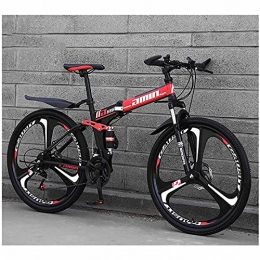LHQ-HQ Bike LHQ-HQ Mountain Bike for Men&Women 26Inch Wheels 27 Speed High-Carbon Steel Folding Bikes 3 Spoke Wheel Bicycle for Adults Teenagers, A