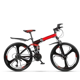 LHR Folding Bike LHR Folding Mountain Bike, 24 Inch One-wheel Bicycle with Dual Shock Absorption Racing Off-road Speed Change for Adult Students and Teenagers