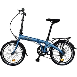 LHSUNTA Folding Bike LHSUNTA 20" Lightweight Alloy Folding City Bicycle Bike, 13kg Blue 20inch