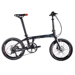 LHSUNTA Bike LHSUNTA Folding Bike, 20 Inch Carbon Fiber Adult Foldable Bicycle, Lightweight City Bike For Unisex Student