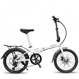 LHY RIDING Folding Bike LHY RIDING 20 Inch Folding Bicycle Mini Boys And Girls Speed Bicycle Aluminum Folding Bike Mountain Bike Suitable For Height Between 150-180cm, White, 20inches