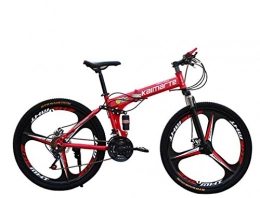 LHY RIDING Bike LHY RIDING Folding Mountain Bike Bicycle Black Three Impeller Damping Gearbox Aluminum Alloy 24 / 26 Inch Double Disc Brake 27 Speed, Red, 24Speed