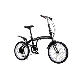 LIANAI Folding Bike LIANAIzxc Bikes 20-Inch 6-Speed Folding Bicycle High-Carbon Steel Paint Frame Compact Pedal Adult Bike (Color : Black)