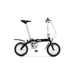 Liangsujian Bike Liangsujian Folding Bicycle Bike Aluminum Alloy Frame 14 Inch Single Speed Super Light Carrying City Commuter Mini (Color : Black)