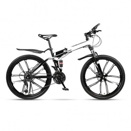 LXJ Bike Light Folding Mountain Bike 26 Inches, One-piece Wheel With 10 Cutter Heads, High Carbon Steel Frame, 24 Speed Mountain Bike Suitable For Mountain, Road And City
