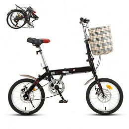 TXOTN Folding Bike Lightweight Alloy Folding City Bike Bicycle Single Speed, Mechanical Disc Brakes, High-carbon Steel Frame, Non-slip Wear-resistant Tires, Suitable For Adult Men And Women