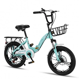  Folding Bike Lightweight City Folding Bicycle, 6-speed Dual Disc Brakes And Double Shock Absorber, 3-Spoke Wheels Foldable Bike for Men, Women and Students(Size:18 inch)