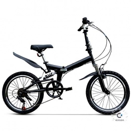 Bikettbd Bike Lightweight Folding Bike, 20-Inch Wheels, Portable Foldable Bicycle with Featuring Front and Rear Fenders and 6-Speed Drivetrain for City Riding Commuting and Walking to Work