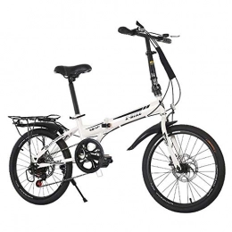 Bikettbd Bike Lightweight Folding Bike, 20-Inch Wheels, Portable Foldable Bicycle with Rear Carry Rack and 7-Speed Drivetrain, Compact Folding Bike for City Riding Commuting and Walking to Work