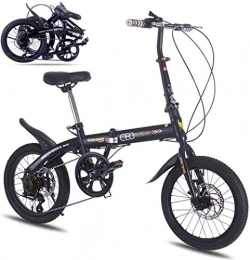 klt Bike Lightweight Folding Bike 7-Speed 16-Inch Youth Folding Bicycle with Double Disc Brake Great for City Riding and Commuting Featuring Front and Rear Fenders-16_A