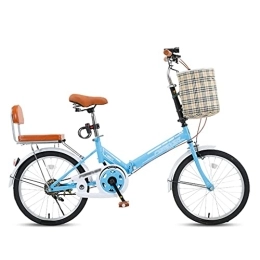  Folding Bike Lightweight Folding Bike, Portable Foldable City Bicycles Travel Exercise Commuter Bicycle for Men Women And Student, Blue(Size:16 inch)