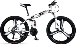 DPCXZ Bike Lightweight Folding Bikes, Folding Bicycle City Bike 21-Speed Variable Speed, Adult Portable Bicycle City Bicycle, 24 Inch Carbon Steel Foldable Bicycle Small Unisex White, 24 inches
