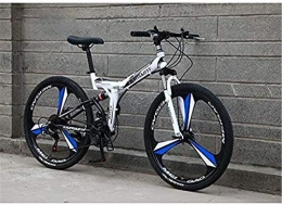 Lightweight Folding Mountain Bike for Adults, High Carbon Steel Frame, Dual Disc Brake, Full Suspension for Men Women Bike Bicycle Inventory clearance ( Color : D , Size : 26 inch 21 speed )