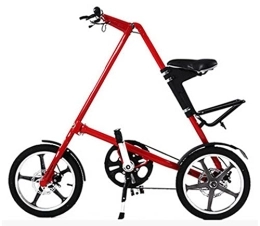  Folding Bike Lightweight Mini 16 Inch Folding Bike, Portable Student Comfort Adjustable City Bike, Aluminum Frame, Travel Outdoor Bicycle for Men Women Red, 16inch