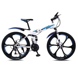 DYB Bike LightweightMountain Folding Bicycle, 26" Double Suspension High Carbon Steel Frame 27 Speed Double Shock Absorption Teen Unisex Mountain Bike with Front And Rear Fenders