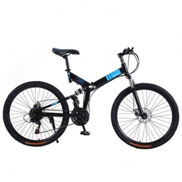 LILIS Bike LILIS Mountain Bike Folding Bike Bicycle Mountain Bike Adult MTB Foldable Road Bicycles For Men And Women 24In Wheels Adjustable Speed Double Disc Brake (Color : BLACK-B, Size : 21 Speed)