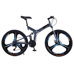 LILIS Folding Bike LILIS Mountain Bike Folding Bike Bicycle Mountain Bike Adult MTB Foldable Road Bicycles For Men And Women 24In Wheels Adjustable Speed Double Disc Brake (Color : Gray-A, Size : 30 Speed)