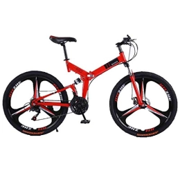 LILIS Bike LILIS Mountain Bike Folding Bike Bicycle Mountain Bike Adult MTB Foldable Road Bicycles For Men And Women 26In Wheels Adjustable Speed Double Disc Brake (Color : Red1, Size : 21 Speed)