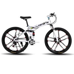 LILIS Folding Bike LILIS Mountain Bike Folding Bike Foldable Bicycle MTB Adult Mountain Bike Folding Road Bicycles For Men And Women 26In Wheels Speed Double Disc Brake (Color : White, Size : 21 speed)
