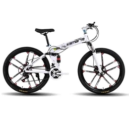 LILIS Folding Bike LILIS Mountain Bike Folding Bike Foldable Bicycle MTB Adult Mountain Bike Folding Road Bicycles For Men And Women 26In Wheels Speed Double Disc Brake (Color : White, Size : 27 speed)
