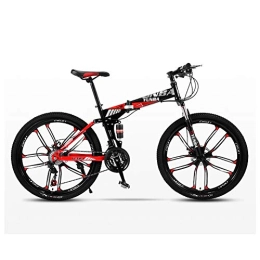 LILIS Folding Bike LILIS Mountain Bike Folding Bike Folding Mountain Bicycle Road Bike Men's MTB 24 Speed Bikes Wheels For Adult Womens (Color : Red, Size : 24in)