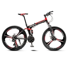 LILIS Folding Bike LILIS Mountain Bike Folding Bike Mountain Bike Folding Road Bicycle Men's MTB 21 Speed Bikes Wheels For Adult Womens (Color : Red, Size : 24in)