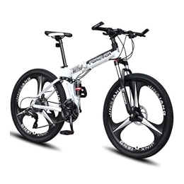 LILIS Bike LILIS Mountain Bike Folding Bike Mountain Bike Folding Road Bicycle Men's MTB 21 Speed Bikes Wheels For Adult Womens (Color : White, Size : 24in)
