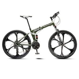 LILIS Bike LILIS Mountain Bike Folding Bike Mountain Bike Road Bicycle Folding Men's MTB Bikes 21 Speed 24 / 26 Inch Wheels For Adult Womens (Color : Green, Size : 24in)
