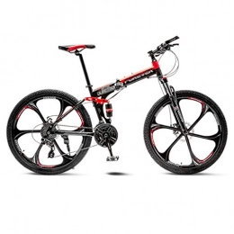LILIS Folding Bike LILIS Mountain Bike Folding Bike Mountain Bike Road Bicycle Folding Men's MTB Bikes 21 Speed 24 / 26 Inch Wheels For Adult Womens (Color : Red, Size : 26in)